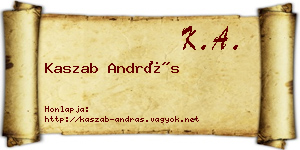 Kaszab András névjegykártya