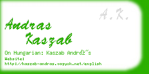 andras kaszab business card